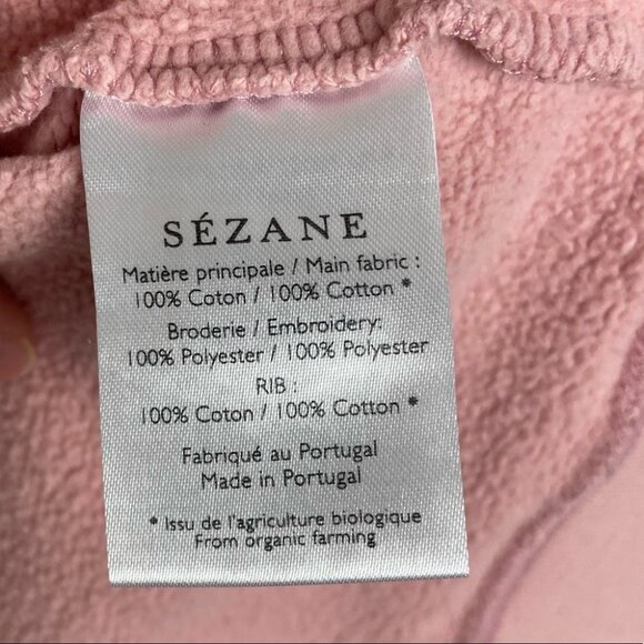 Sezane Calvin EPS Sweatshirt Blush Pink Size XS Organic Cotton Long Sleeve Crew - Picture 9 of 15